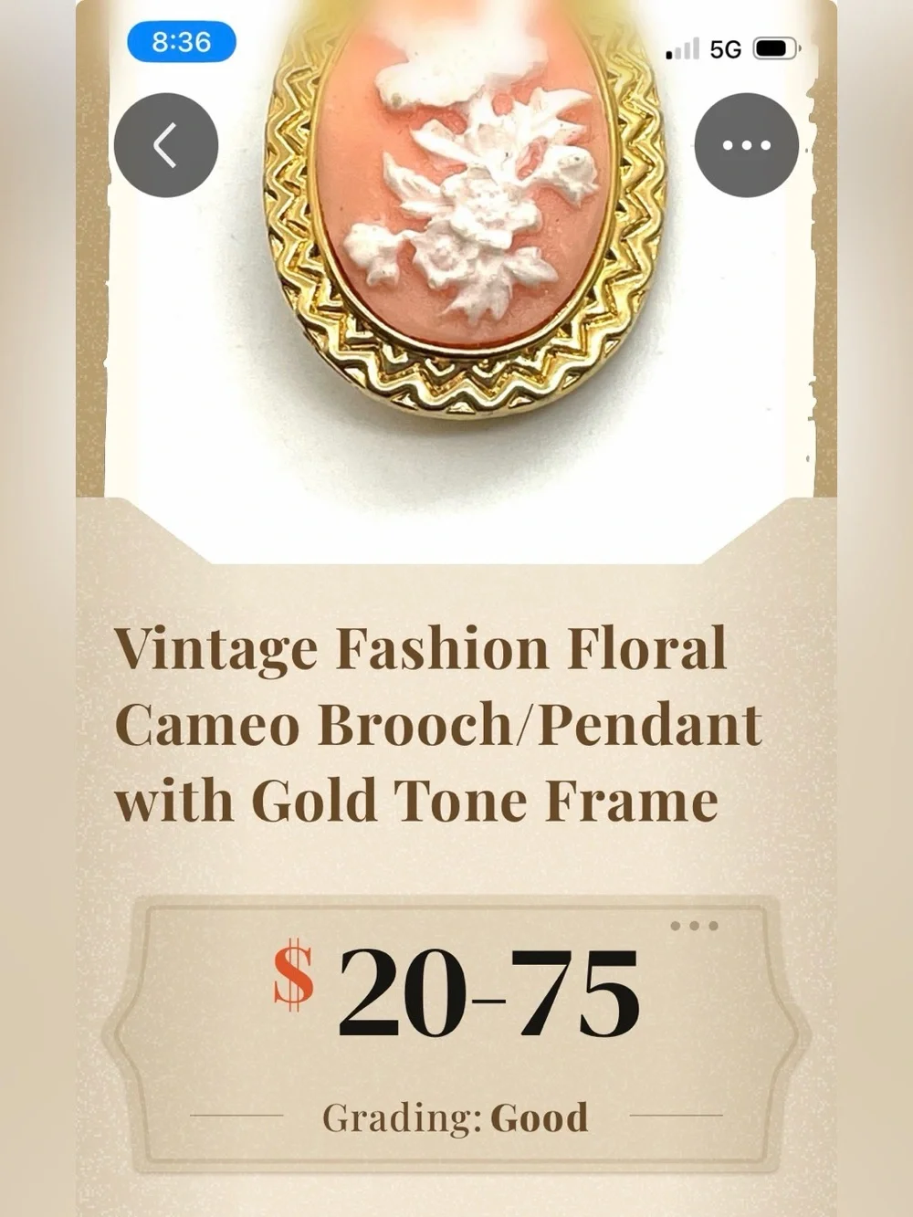 Vintage Fashion Floral Cameo